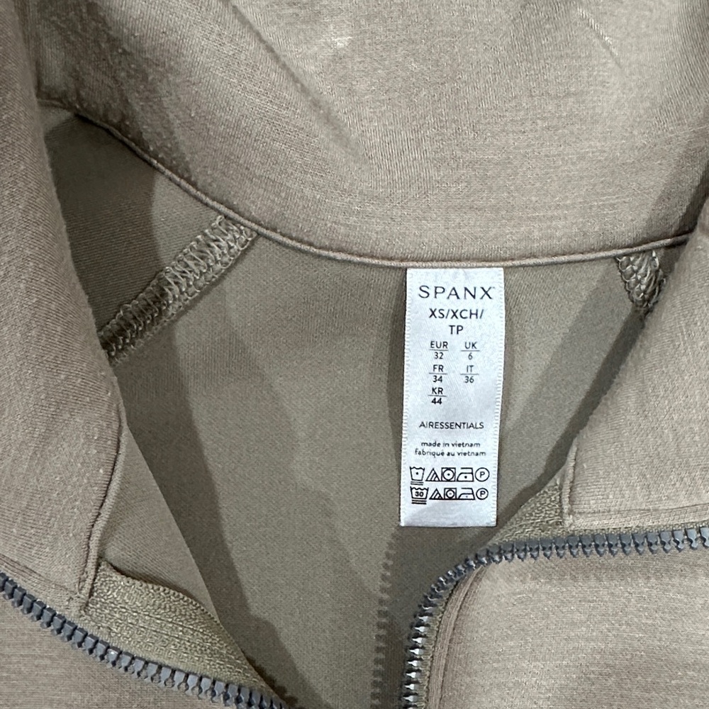 SPANX  Taupe Ashwood 1/2 Zip-Up Sweater Air Essentials - Picture 2 of 5